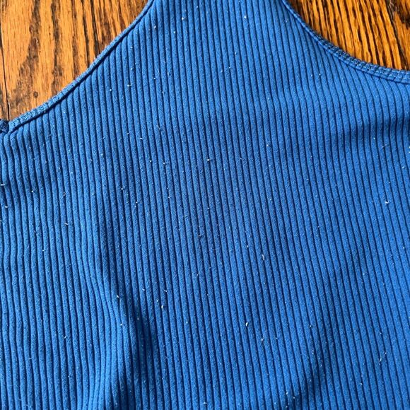 Hollister Must Have Collection Ribbed V-Neck Tank Top Blue Women's Size XL - Picture 3 of 10